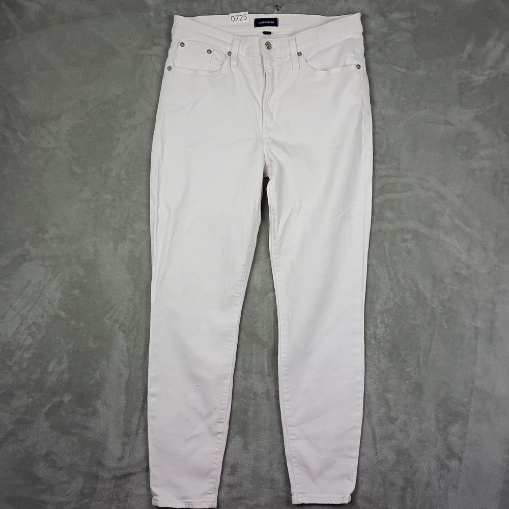 J.Crew Jeans Womens 31 White 9 Inch High Rise Toothpick Skinny Denim Pants